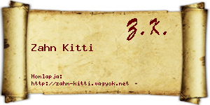 Zahn Kitti névjegykártya