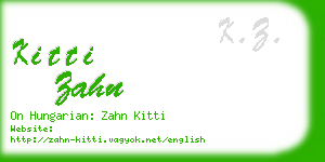 kitti zahn business card